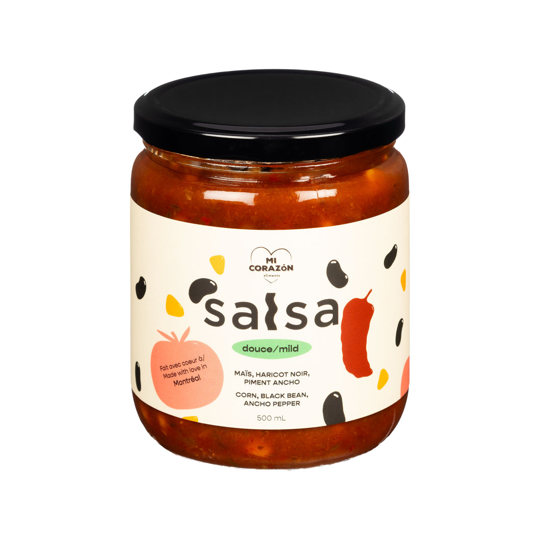 Salsa maïs, haricot noir, piment ancho